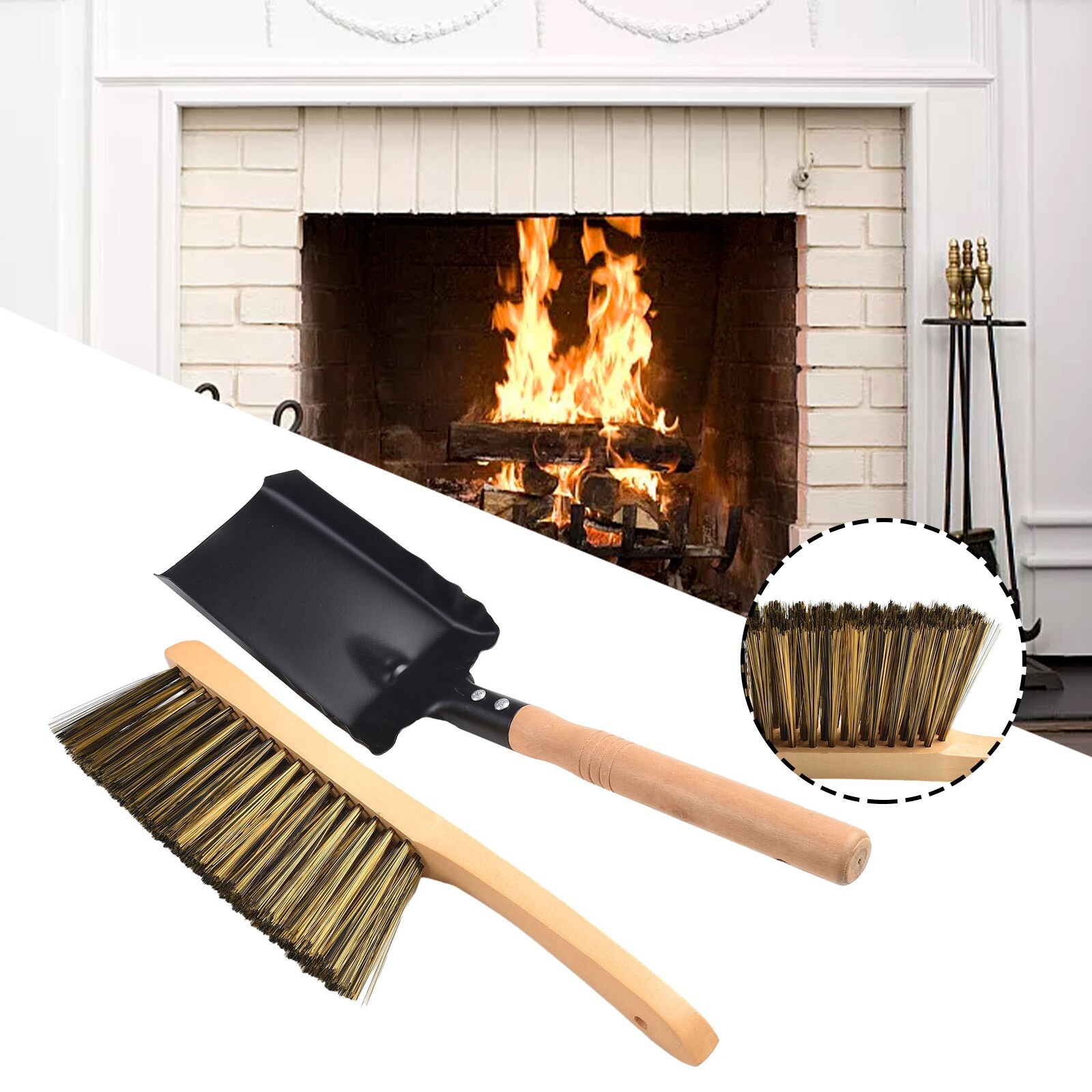 Professional Wood Stove Brush and Shovel Set for Effective Fireplace