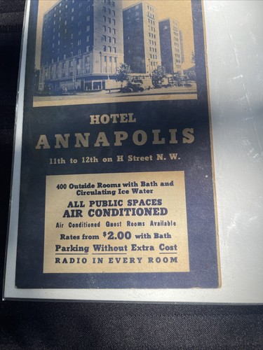 Folleto de colección Washington D C Guide Hotel Annapolis con publicidad en mapas - Imagen 2 de 4