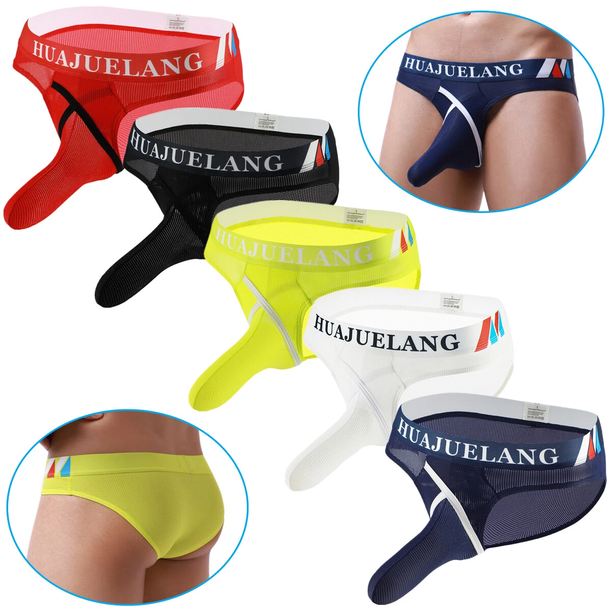 3PCS Men Underwear Long Sheath Elephant Nose Pouch Boxer Briefs Trunks  Underpant