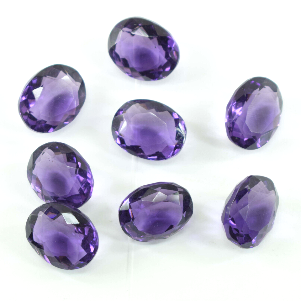 Genuine Purple Amethyst Oval Cut 92.30 Carat Loose Gemstone Lot 8