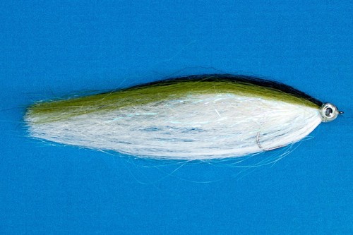 Poisson vert, blanc avec effet SPECTRA - Streamer pour brochets et prédateurs - Photo 1/5