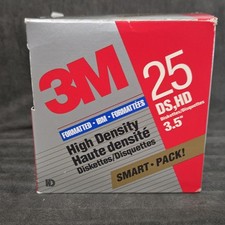 3M High Density 3.5" DS,HD Floppy Diskettes 25 Pack 1.44 MB Recordable 44154