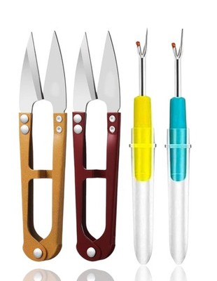 Sewing Tool Kit Seam Ripper & Thread Cutter Scissors Stitch Unpicker Set 4 PCS