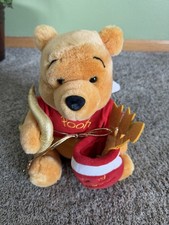 Disney Winnie the Pooh Cupid Plush Stuffed Animal 2002 with Wings, Bow, Heart