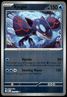 Kyogre 034/132 ME01: Mega Evolution Rare Reverse Holo NM