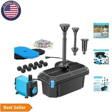 660GPH Pond Filter Pump Kit - Efficient Outdoor Water Circulation and Filtr...