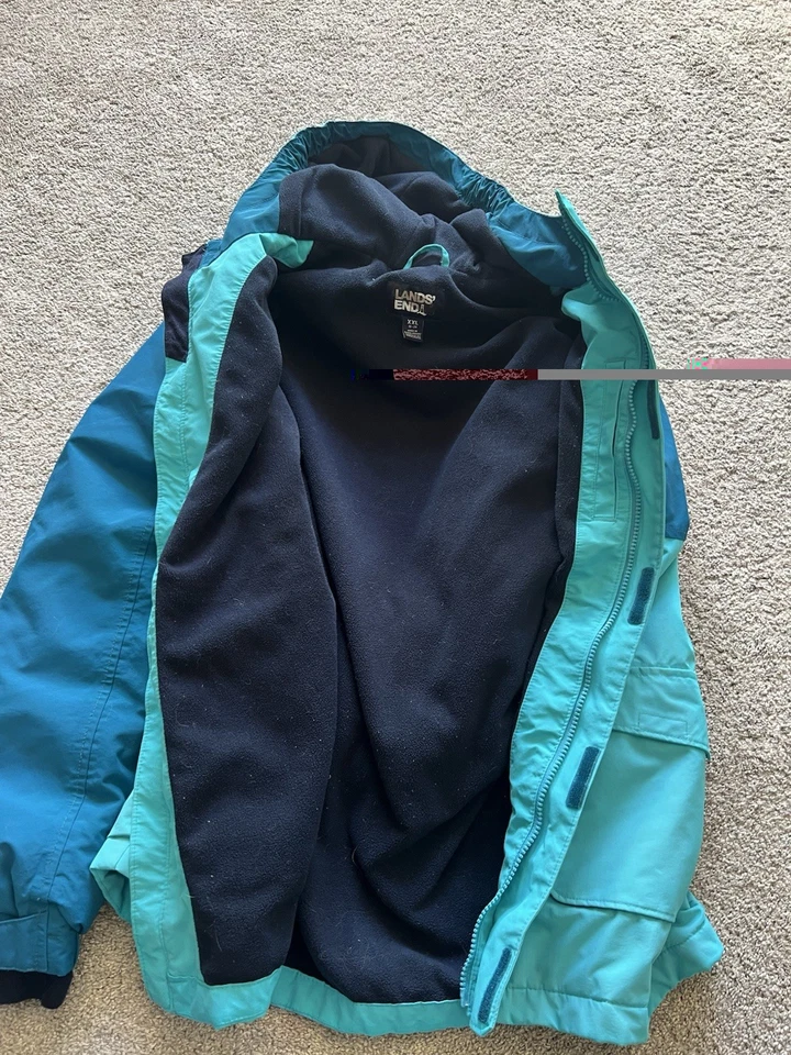 Chaqueta Lands End Squall Jóvenes Niños XXL 18-20 Forrada de Vellón Abrigo de Invierno con Capucha Foto 3 de 4