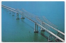 Sunshine Skyway Bridge St. Petersburg Florida 1980 Postcard Aerial View