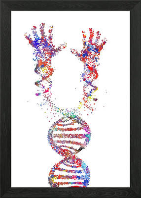 Menschliche Hand Struktur DNA Gerahmtes Wandbild Poster Leinwanddruck Bild