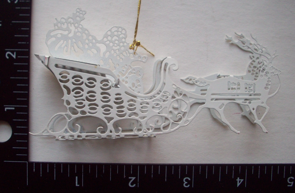 Christmas ornaments white metal filigree