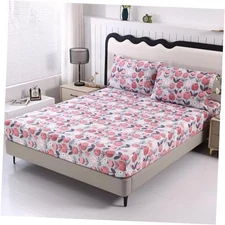  Full Fitted Sheet with 2 Pillowcases, Not Including Full--3 Piece Pink Floral