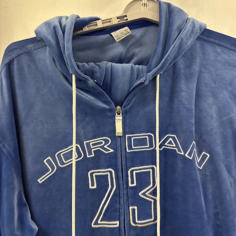 Sudadera Vintage RetroY2K Air Jordan Terciopelo Talla 3XL Bott Azul Traje Completo Foto 3 de 4