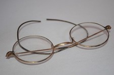 Antique Victorian Round Gold Filled Spectacles Eyeglasses Cable Temples 1900s