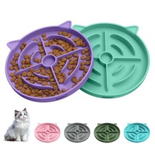 2 Piezas Alimentador Lento de Silicona Tazón para Gatos, Alimentador Lento para Gatos para Entrenamiento Alimentario, Inter...