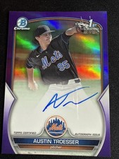 2023 Bowman Draft Prospect #CDA-ATR  Austin Troesser Purple Auto 246/250