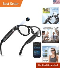 AI Smart Glasses with 8MP Camera  4K Recording  Real-Time Translation, UV400