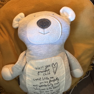 Demdaco Poetic Threads Bear Leawood, Kansas Gray Surface Washable Used Toy Cute
