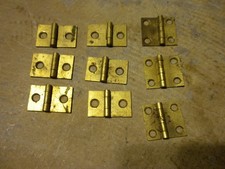 Vintage Lot Of 9 Small Hinge - Hinges / 2 Different Sizes / Brass (NOT MAGNETIC)