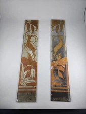 Wurlitzer 950 Gazelle Jukebox Art Deco Glass Panels Qty Two (2) Original Vintage