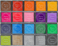 Non-Toxic 20 Color Washable Ink Pads for Kids Creative Finger Painting
