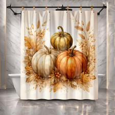Fall Decor Autumn Pumpkin Shower Curtain 72x72 Polyester Fabric