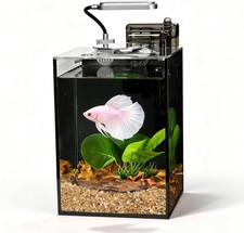 Fish Tank Kit,2.2 Gallon Small Aquarium,Ultra-Clear Nano Aquarium,Betta Fish