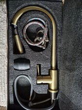 NEW Boxed Brushed Brass Mixer Tap Spray - rrp £160