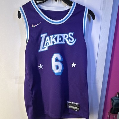 Nike NBA Los Angeles Lakers LeBron James #6 City Edition Dri-FIT Jersey L Purple