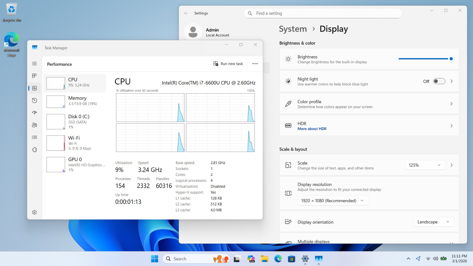 HP EliteBook 840 G3, 14-Inch Laptop, with Intel Core i7 6th Gen., Windows 11 Pro