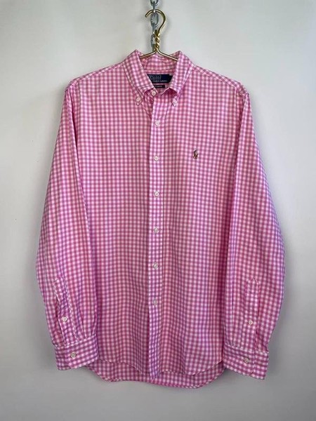 Men Polo Ralph Lauren Shirt Pink Cotton 38 / M / #CM92
