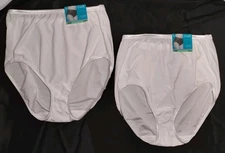 2 Pc 2x Vanity Fair Illumination Brief Panties 13109 Sz 8 XL STAR WHITE NWT