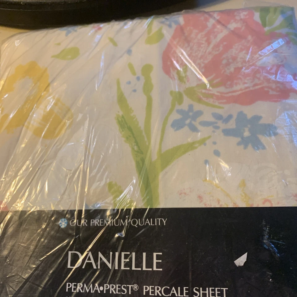 Sábana bajera vintage Sears Danielle Twin NUEVA sábana percal 39”x75” y fundas de almohada Foto 3 de 4