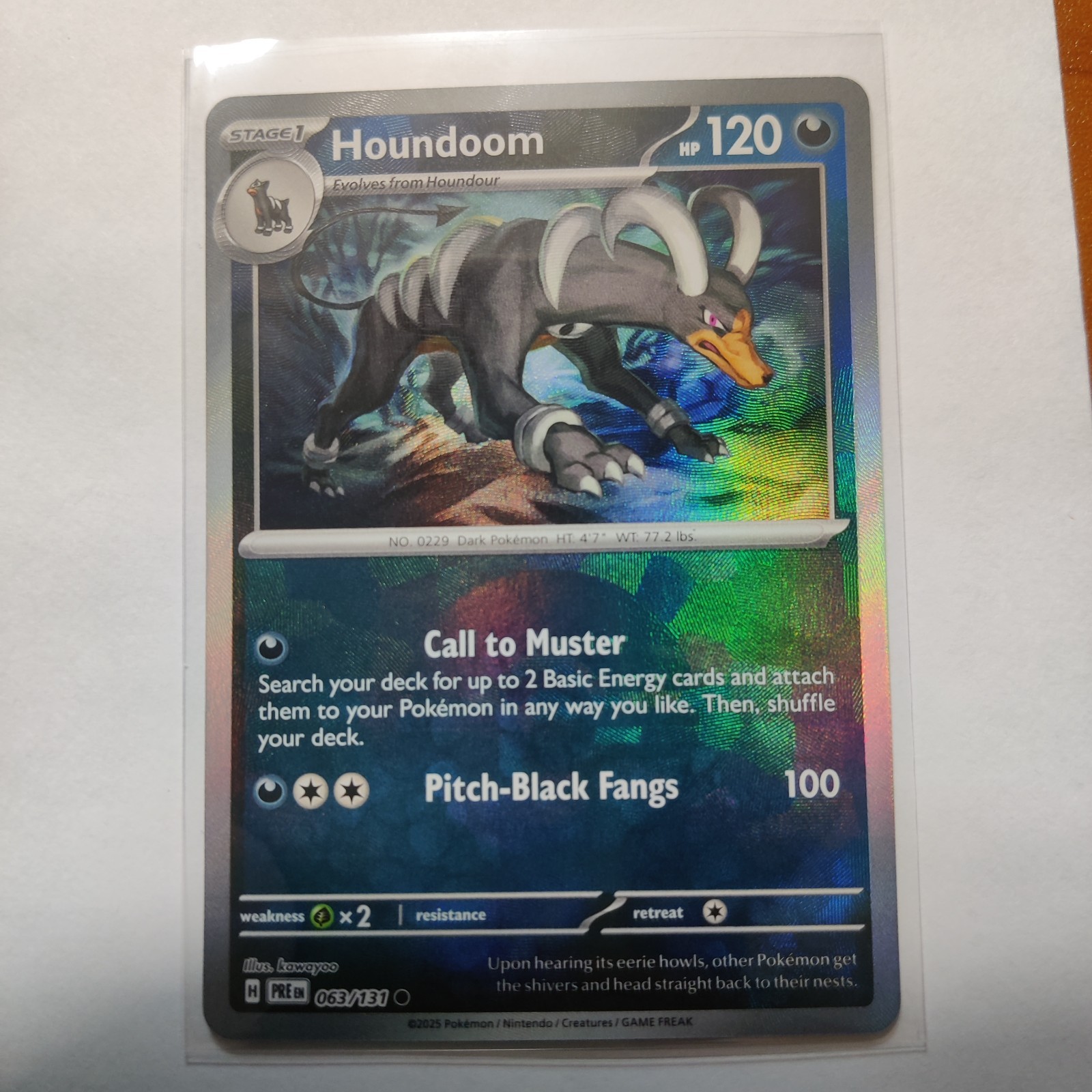Houndoom 063/131 – SV Prismatic Evolutions – Poké Ball Pattern Holo – NM