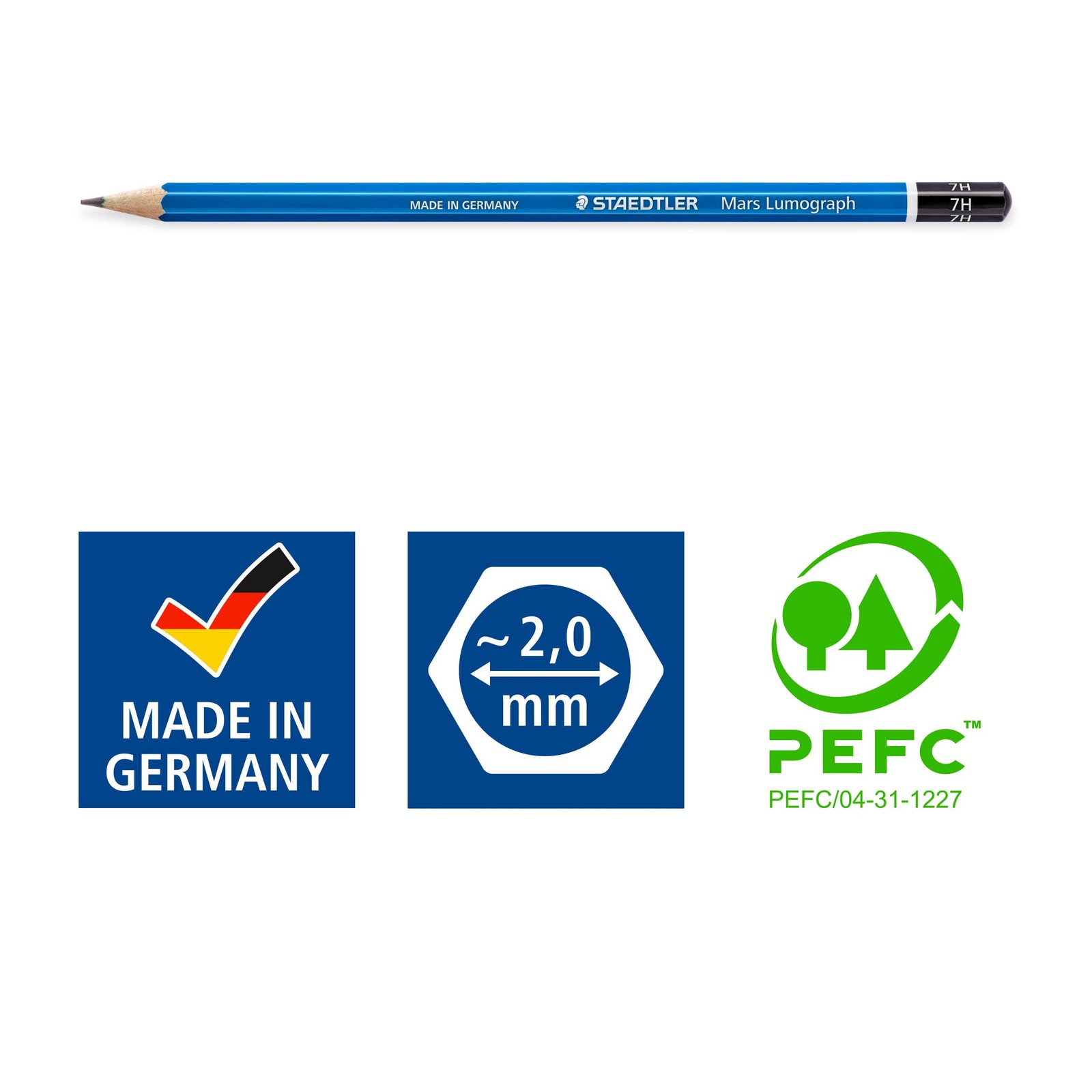 STAEDTLER Mars Lumograph 7H Graphite Art Drawing Pencil, Office Product