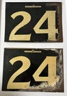 Vintage Metal Tin Gas Station Price Sign # 24  Pair  2 Sided