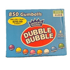 New Dubble Bubble Bubble Gum Balls 1 Inch Gumballs 850 count 15 lbs Bulk Vending