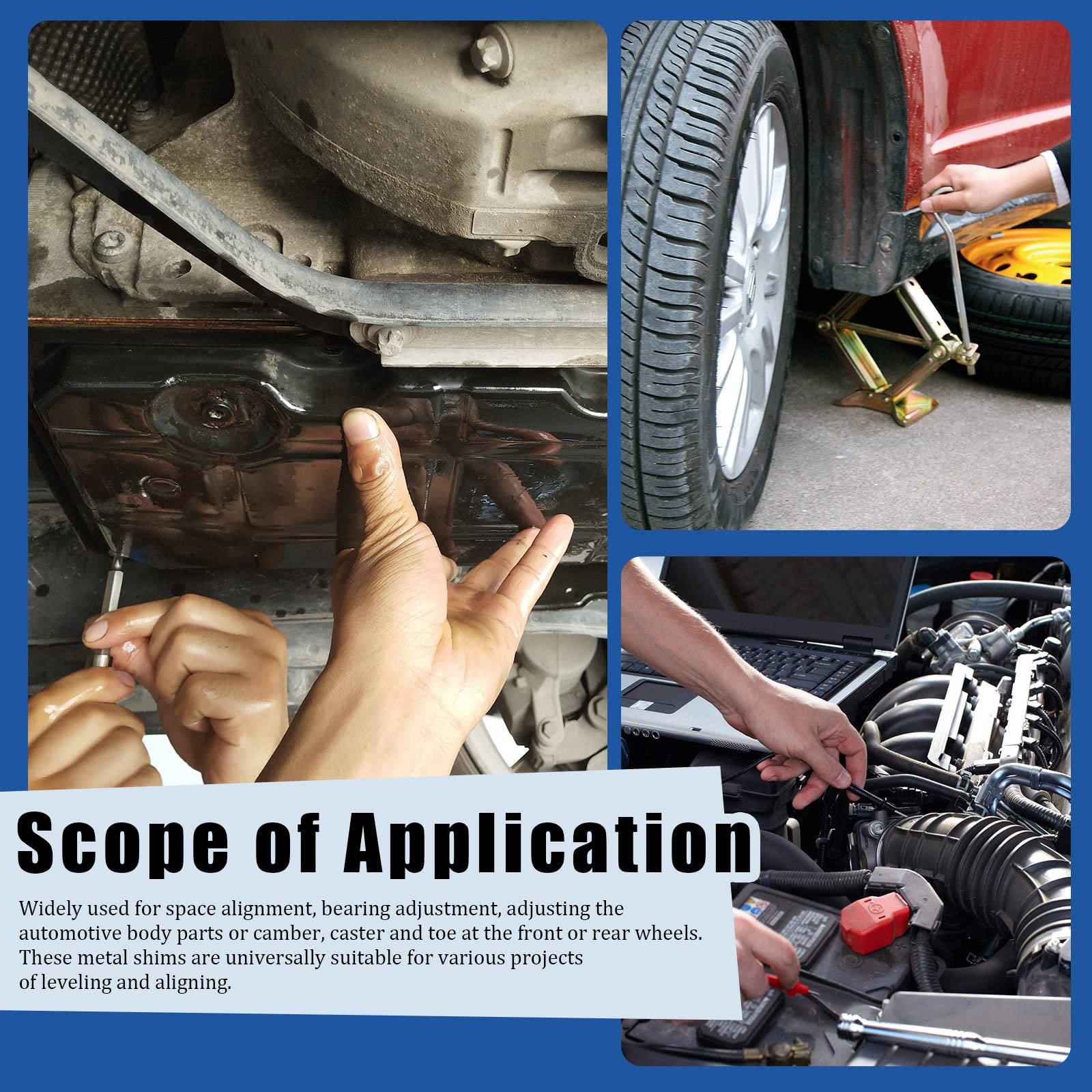 Glarks 152Pcs 3/8" 1/2" Universal Body Shim Assortment Kit, Universal Auto Al...