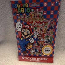 Nintendo Super Mario Multicolor Sticker Book 4 Sheets, Over 300 Stickers 2020