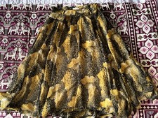 Whistles Yellow & Black Abstract Pleated Midi Skirt Womens Size S Regular