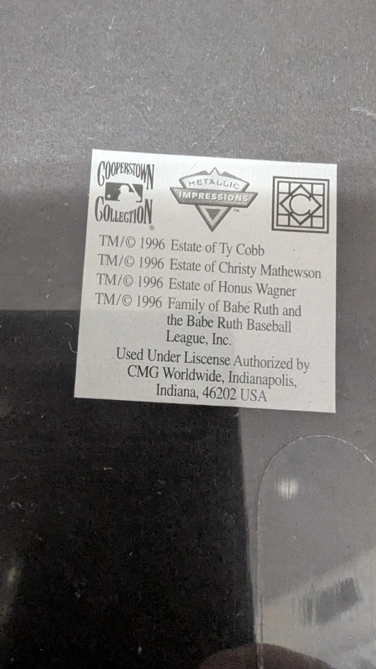 Hall Of Fame Electees Orginal Baseball Cooperstow Collection Metal Sign 1996 - Image 3 of 4