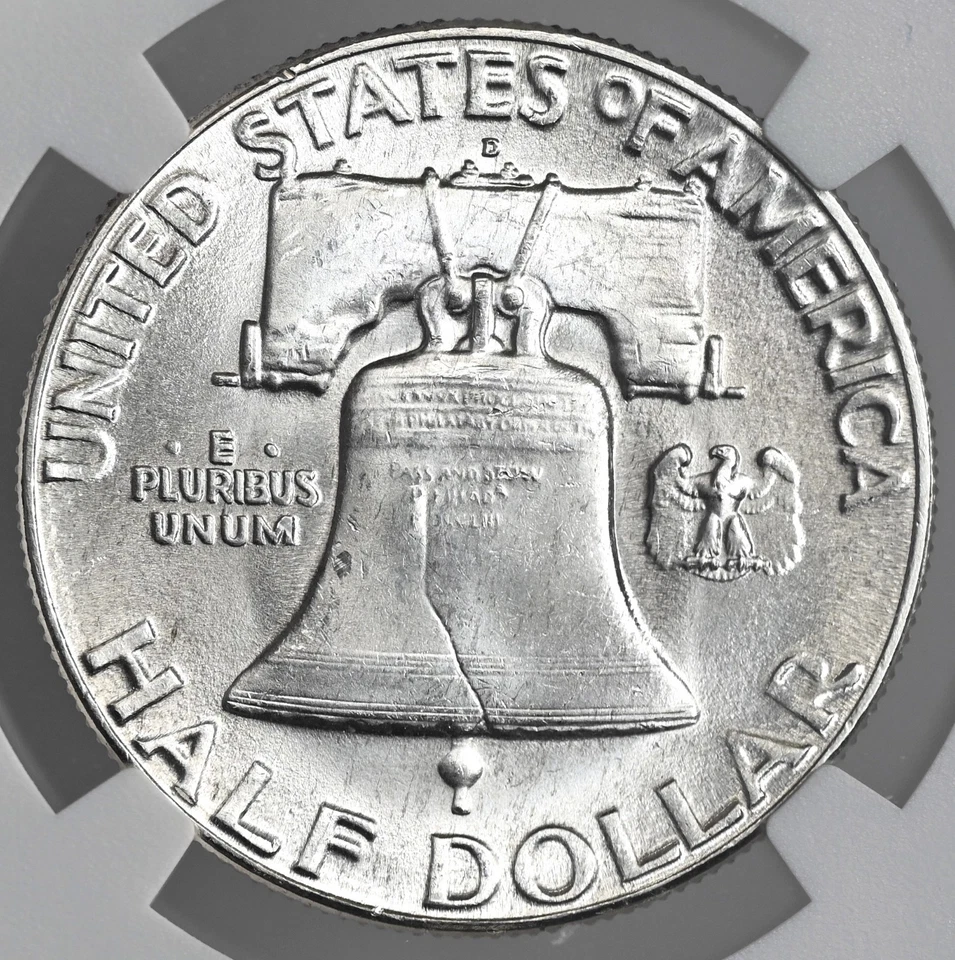 1948-D 50C FRANKLIN SILVER HALF DOLLAR FULL BELL LINES NGC MS64 FBL #8344592-025 - Image 3 of 4