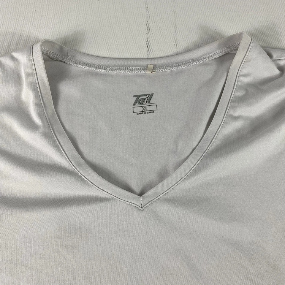 Tail T Shirt Womens XL White Short Sleeve Tee Vented Performance V-Neck Ladies - Image 2 of 4
