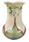 1998 FENTON CONNOISSEUR COLLECTION 8.5" OPAL LEAVES & VINES VASE SIGNED 322/950