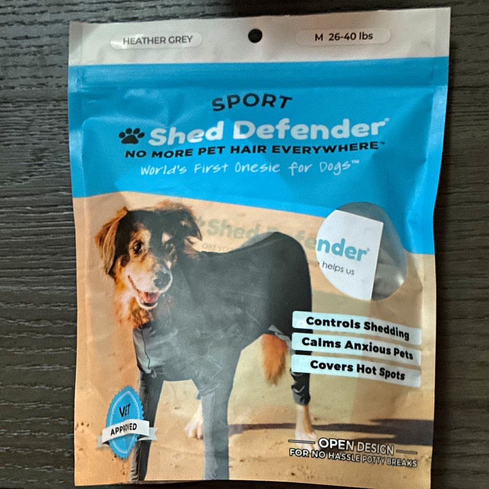 Shed Defender Sport Dog Jumpsuit Heather Gray M Shedding | eBay