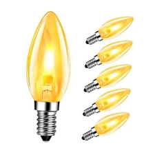  LED Flame Light Bulbs,Flickering Flame Bulbs with 2 Modes, E12-6PACK 1800k