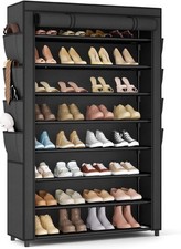 Shoe Rack with Cover, 8 Tier Tall Shoe Organizer Storage for 36-45 Pair