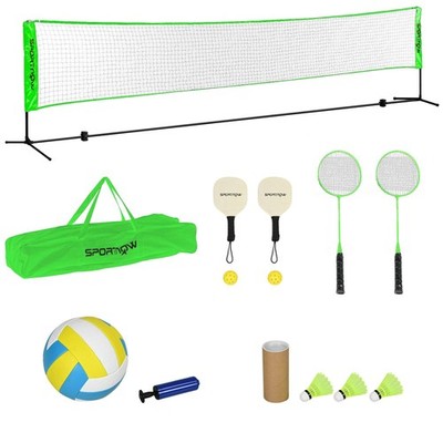 Badmintonnetz Set, höhenverstellbares Netz für Pickleball, Volleyball, Badminton,