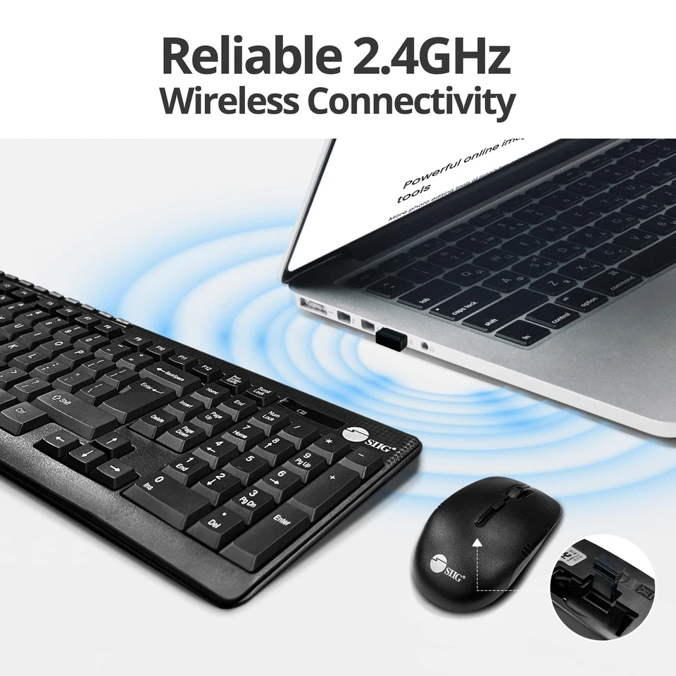Jk-WR0T12-S1 Standard Size 102Key Wireless Keyboard with 3Button Wireless Opt... - Image 3 of 4