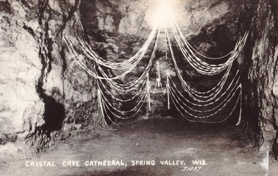 Postcard RPPC Spring Valley Wisconsin Crystal Cave Cathedral real photograph