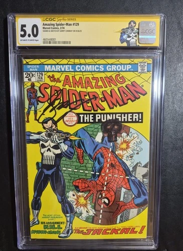 AMAZING SPIDER-MAN #129-CGC 5.0-SS & SKETCH BY GERRY CONWAY-1st APP THE PUNISHER